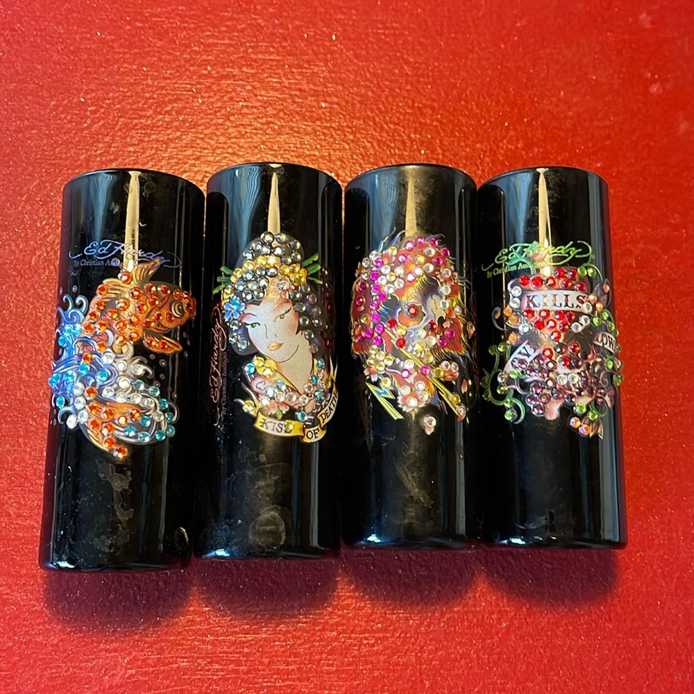 ED HARDY RHINESTONED VINTAGE TALL SHOT GLASSES